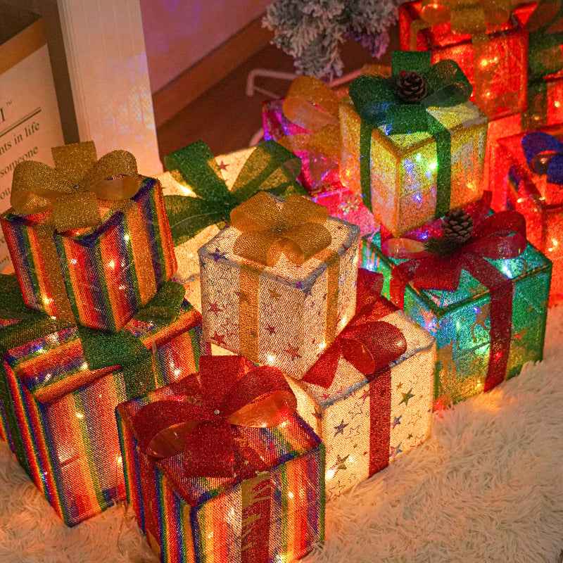 Christmas Gift Box Color Light Decor