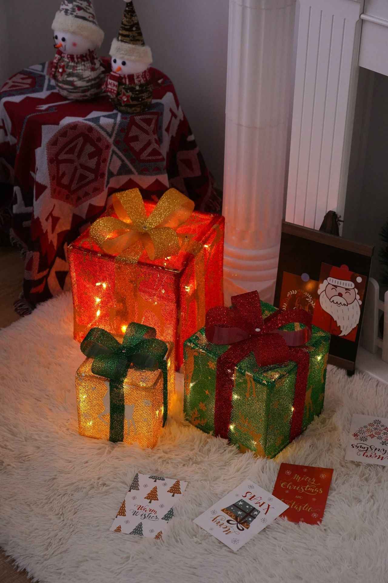 Christmas Gift Box Color Light Decor