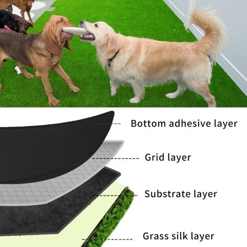 3ft x 32ft Premium Artificial Turf Mat with Drainage Holes. Thick Fake Grass with Rubber Backing, Ideal for Indoor/Outdoor Pet Areas,, Patio & Balcony Decor(Grass height 0.6 inches/1.5cm) - JM Variety Store
