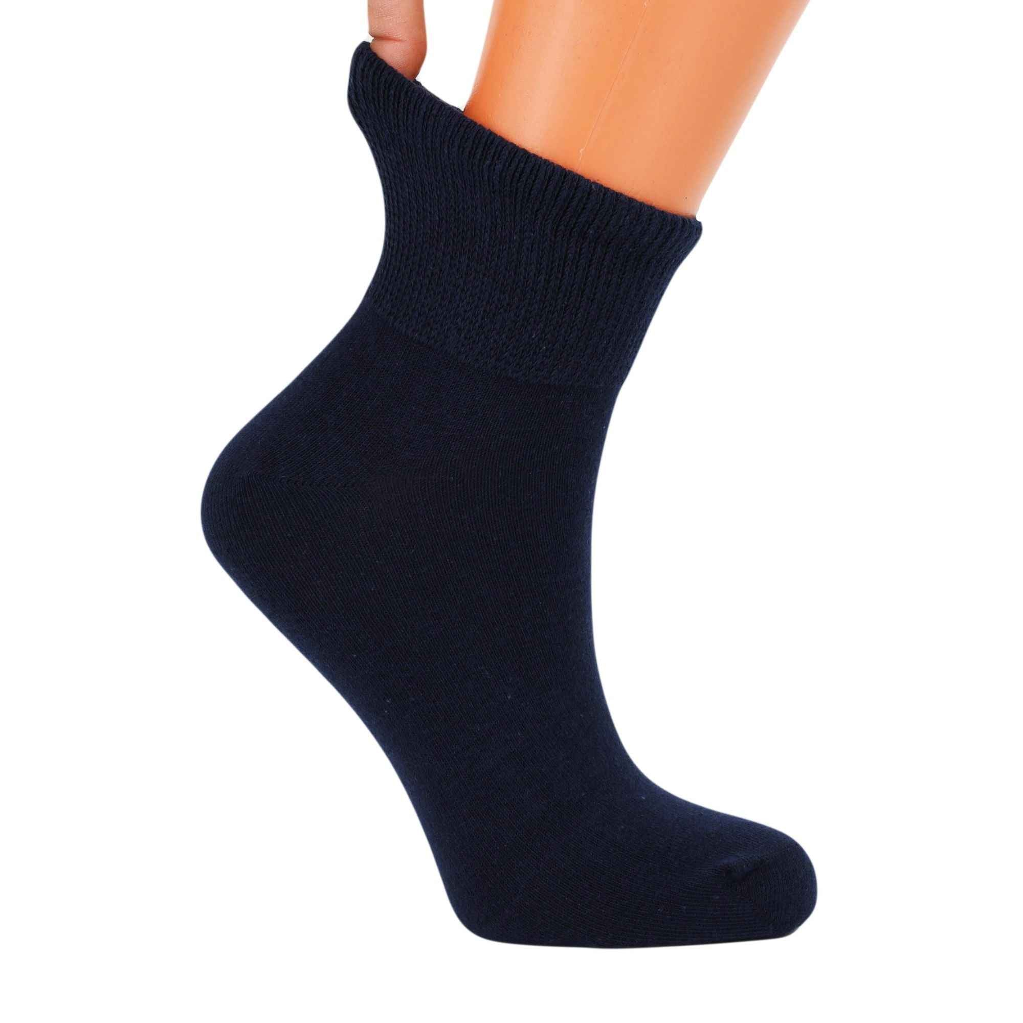 Women's Diabetic Ankle Socks 3 Pairs Soft Cotton, Non-Binding Top, Seamless Toe, Promotes Circulation, Shoe Size 9-11