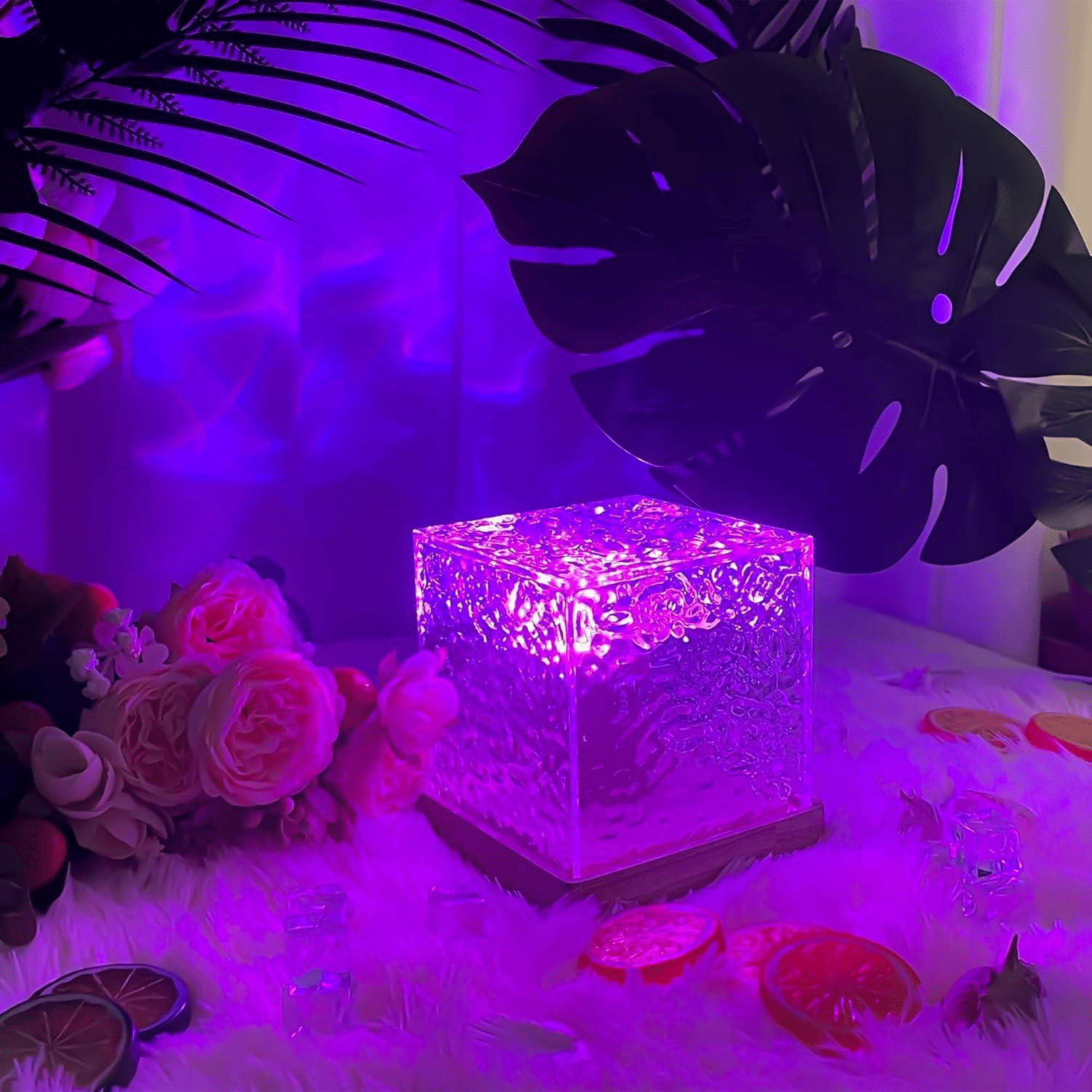 Water Wave Lamp USB Water Night Light Romantic Ocean Light Projector For Photography Vlog Party Bedroom Living Room Christmas Gifts Touch And Remote Control - JM Variety Store