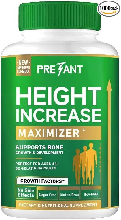 PRETANT-Growth Capsules to Grow Taller - Height Increase Maximizer with Calcium for Bone Strength -Natural Get Taller Supplement - Dietary Edible Healthcare Fitness - JM Variety Store