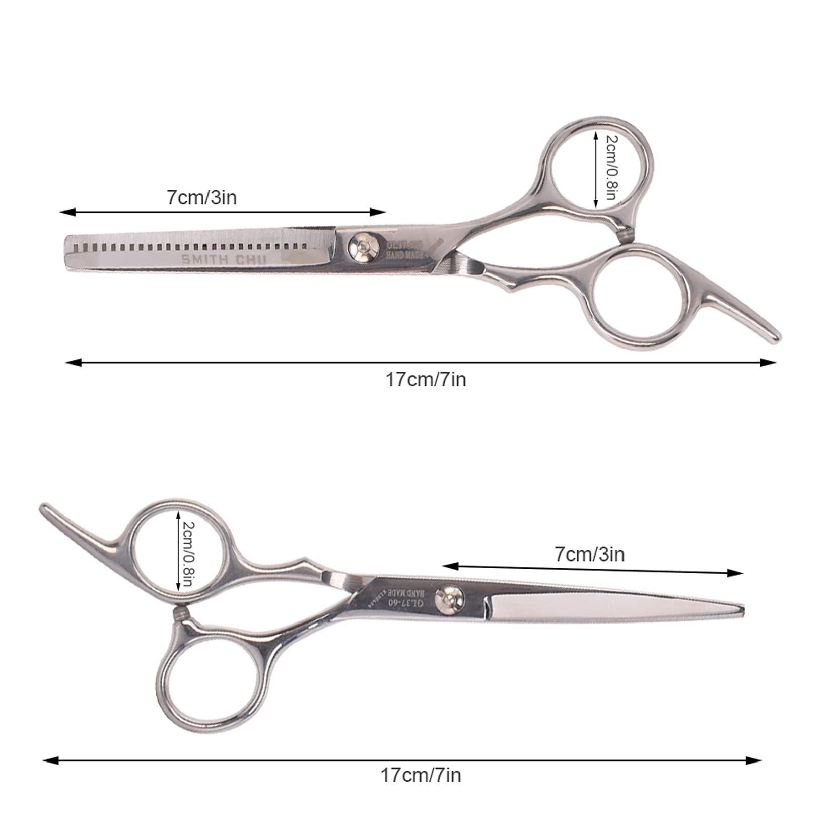 Hair Cutting Scissors Set, 6 Inch Hairdressing Thinning Shears for Hair Cutting for Women, Men, Kids - Silver - JM Variety Store