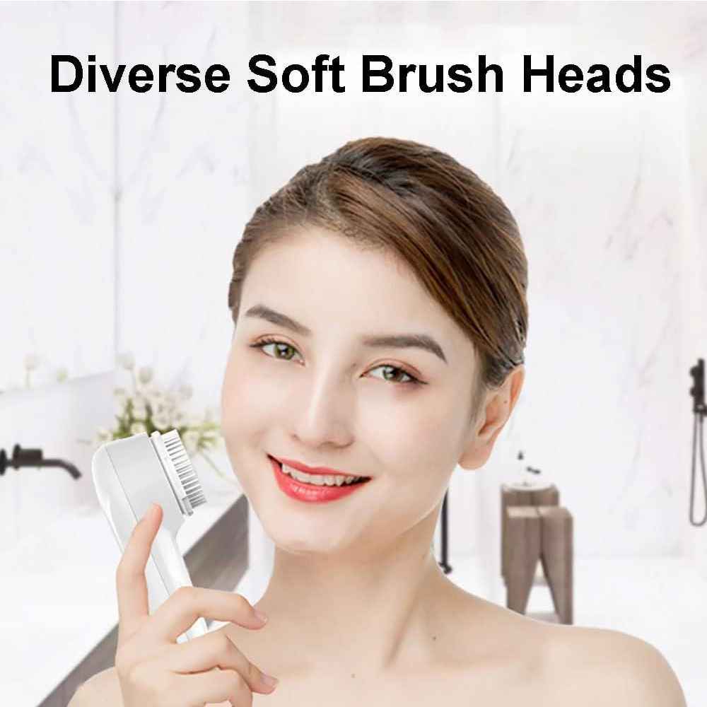 Facial Cleansing Brush, Sonic Facial Brush with 3 Brush Heads for Daily Skin Care, Rechargeable and Gentle Face Exfoliator