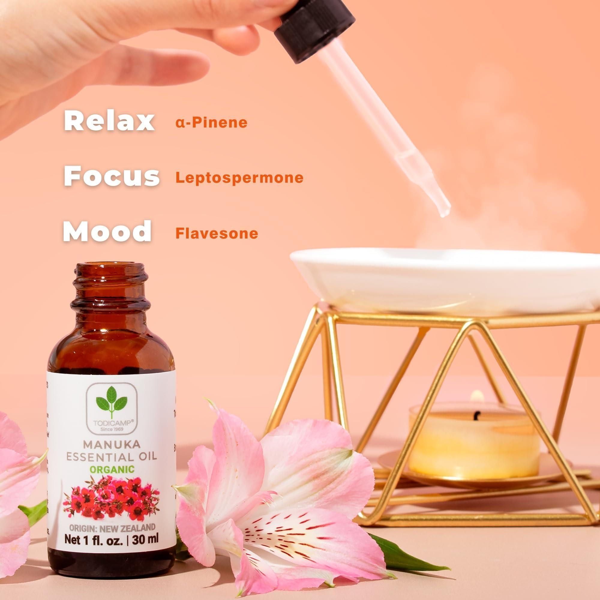 100% Pure Manuka Oil from New Zealand Therapeutic Grade Essential Oil for Wound Care Skin Soothing Nail & Scalp Health Organic Undiluted Cold Pressed Manuka for Face Hair Body - JM Variety Store