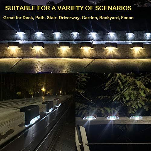 16PCS solar outdoor light, spring camping outdoor light, outdoor LED step light, solar charging, suitable for balconies, terraces, stairs, fences, courtyards, gardens, villas, driveways, paths - JM Variety Store