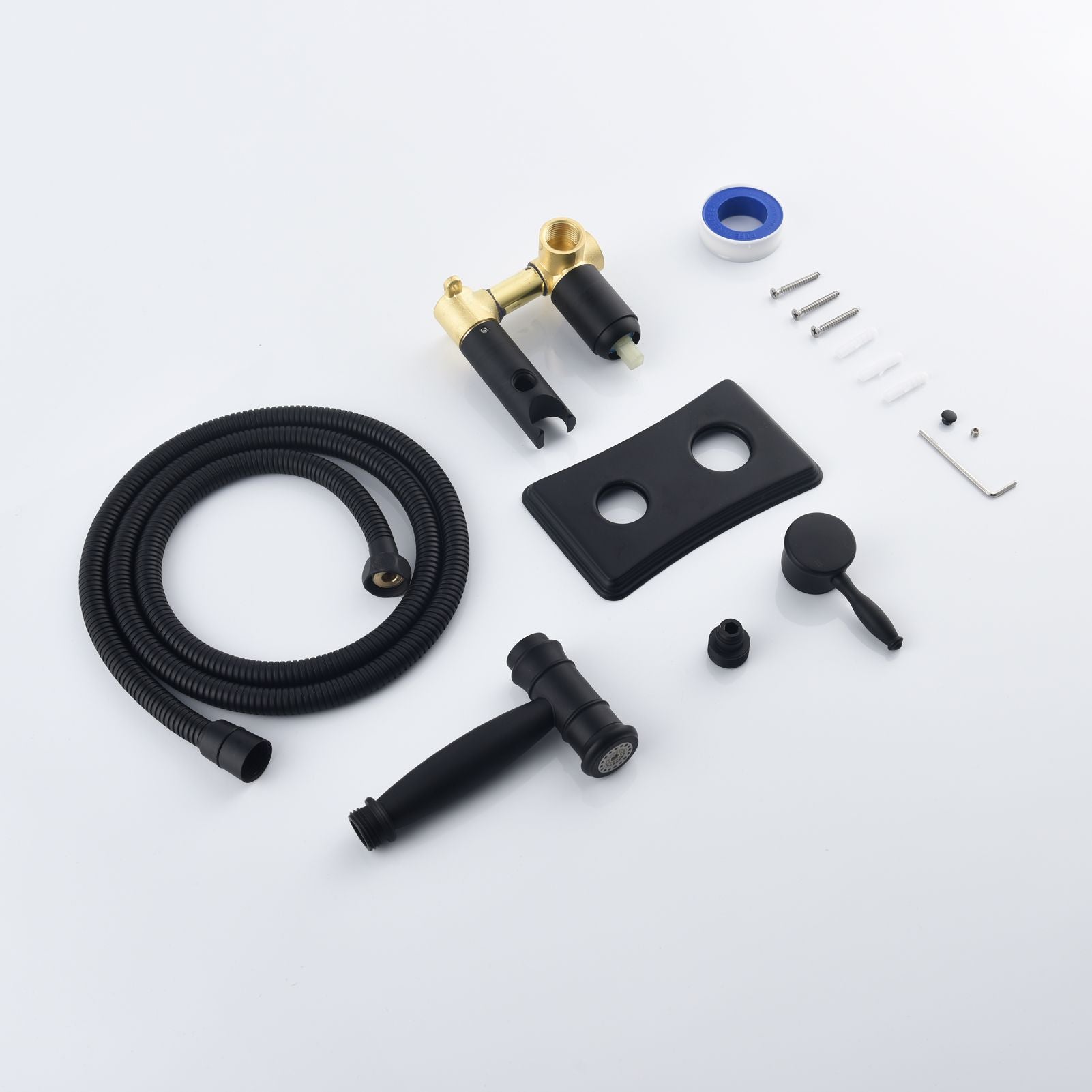 Stainless Steel Toilet Handheld Sprayer Kit Hot and Cold Water Black Bidet Sprayer Set - JM Variety Store