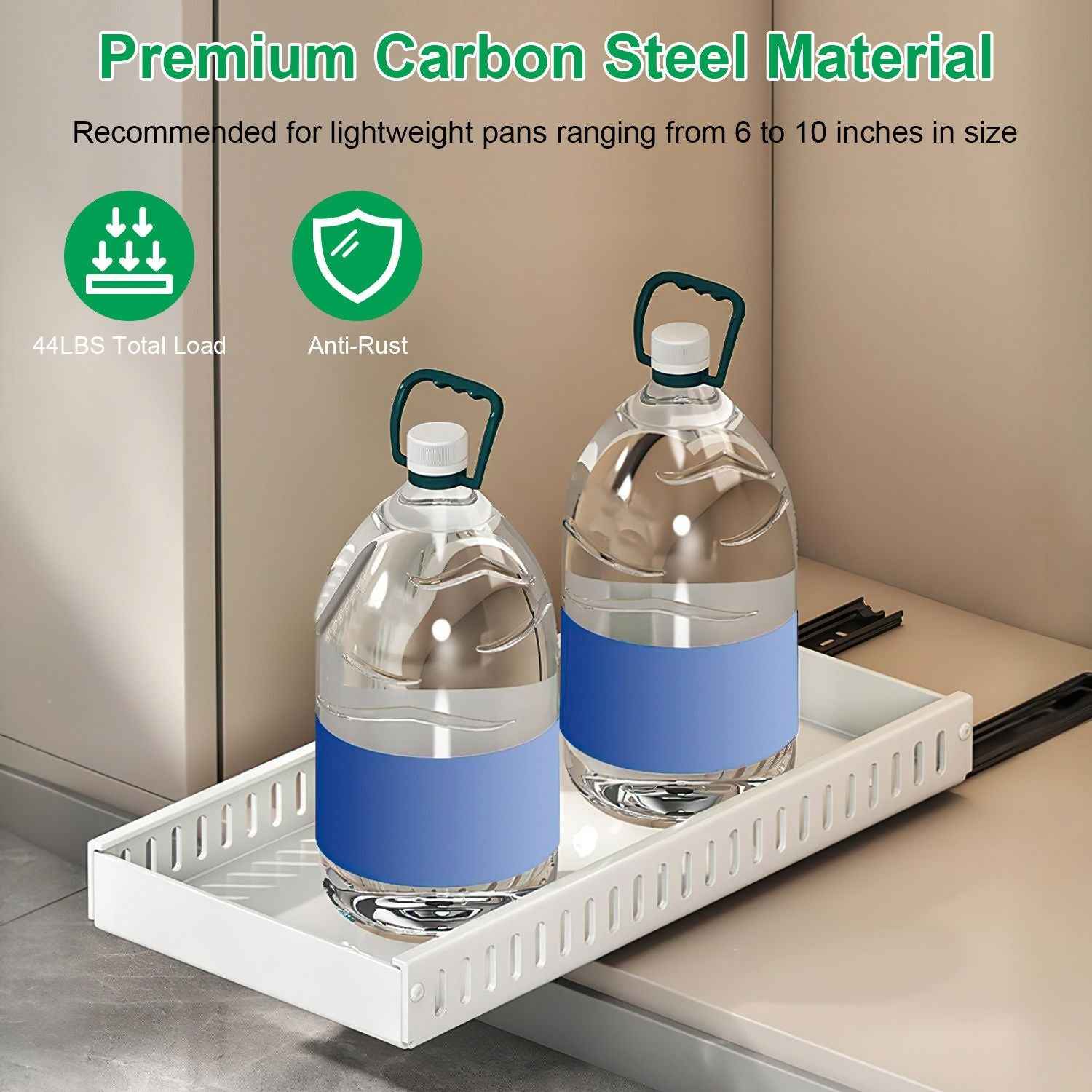 Pull Out Pots And Pans Organizer Under Cabinet With 8 Adjustable Dividers Rustproof Carbon Steel Sliding Pots Holder For Kitchen Cookware Bakeware Pots Lids Storage