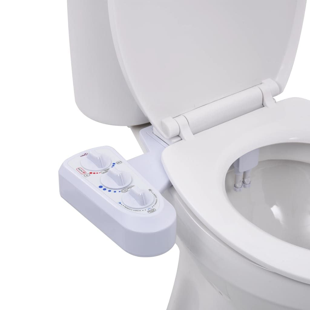 Bidet Toilet Seat Attachment Hot Cold Water Dual Nozzles - JM Variety Store