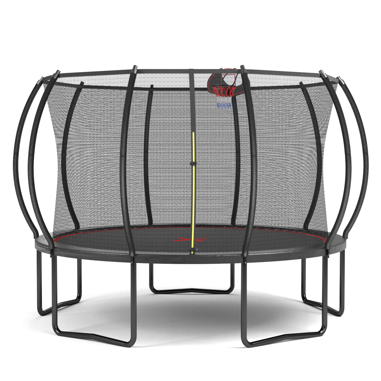 YC 12FT trampoline Pumpkin- Black Red