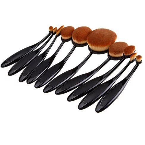Beauty Experts Set of 10 Oval Beauty Brushes - JM Variety Store