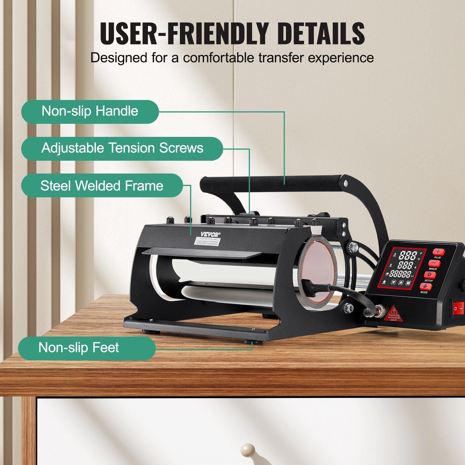 VEVOR Tumbler Heat Press Machine 11-30oz Mug Press Sublimation Tumblers Black - JM Variety Store