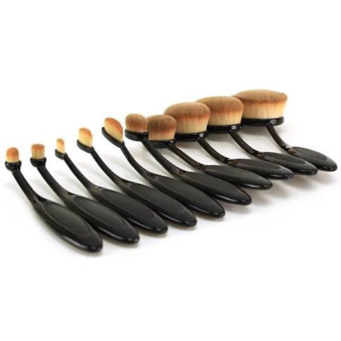 Beauty Experts Set of 10 Oval Beauty Brushes - JM Variety Store