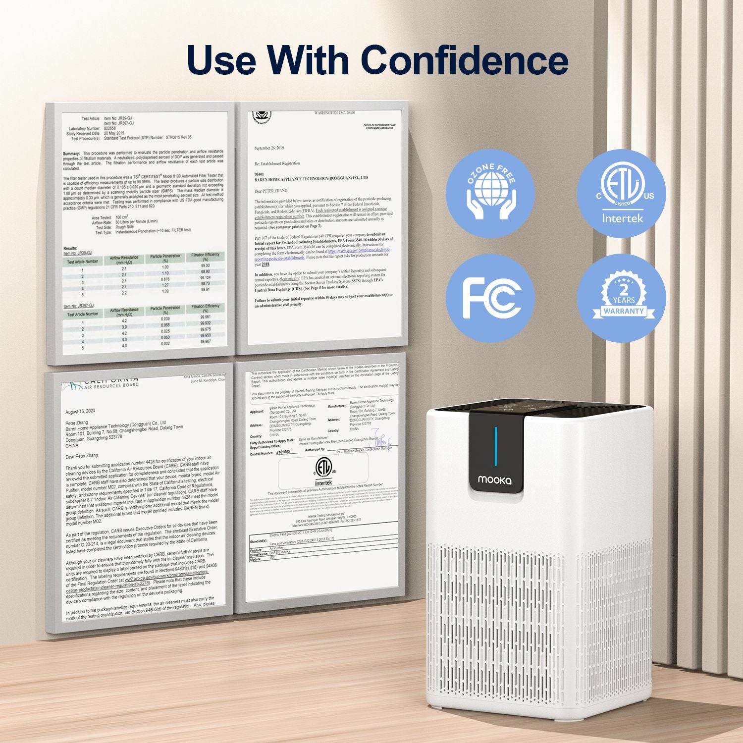 MOOKA Air Purifiers for Home Large Room Up to 1250 Ft², H13 HEPA Air Purifier for Pets Dust Odor Smoke, Aromatherapy Function, Air Cleaner with 15dB Quiet Sleep Mode for Bedroom Office Living Room - JM Variety Store