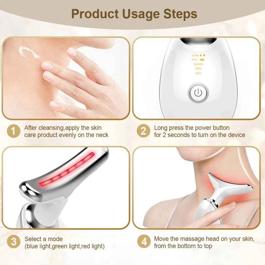 Face and Neck Massager 3 Colors EMS Beauty Device Lifting Tighten Facial Massagers Wrinkle Remover Reduce Double Chin Devices for Woman