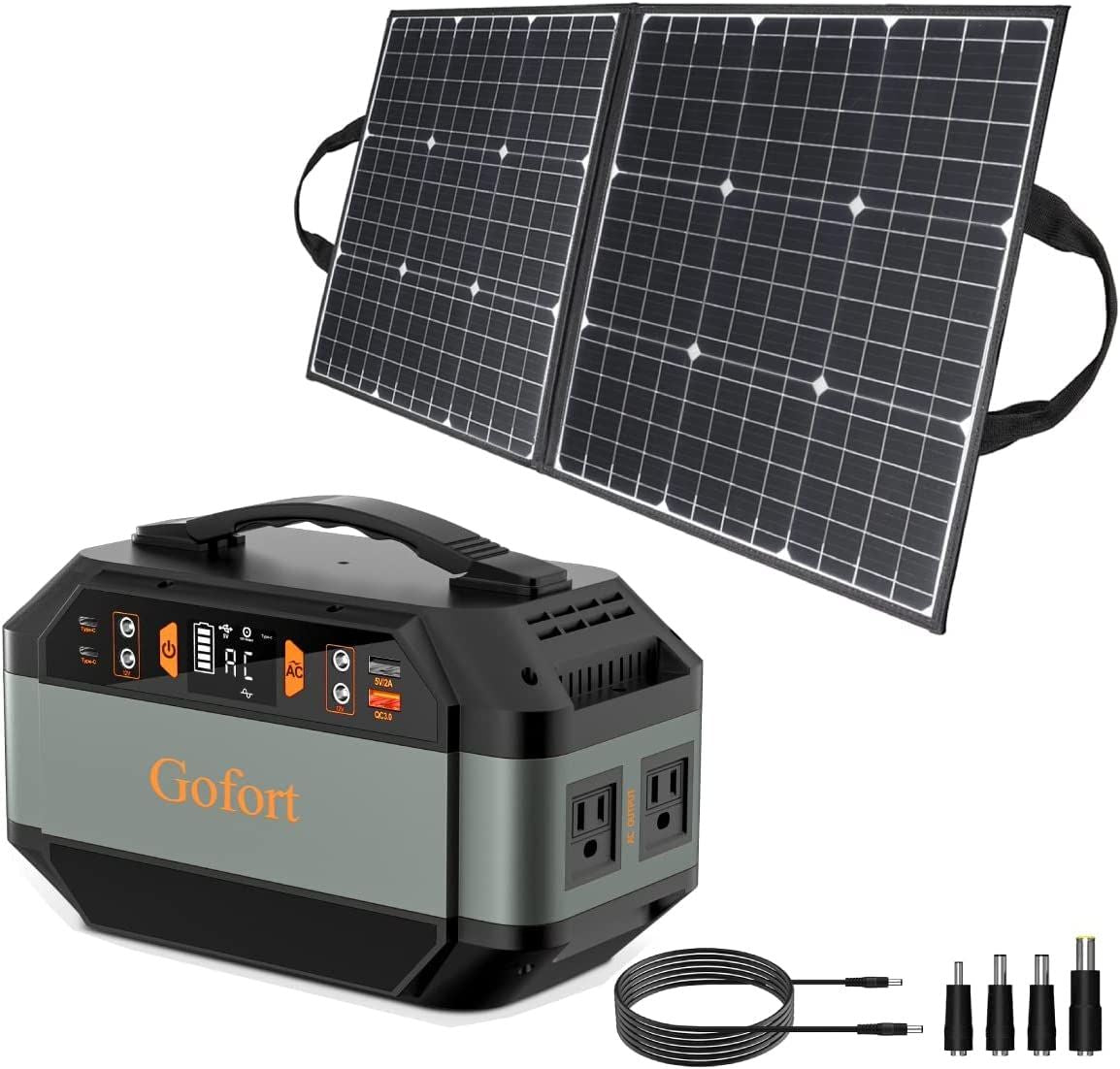 GOFORT 330W Portable Power Station;  299Wh Solar Generator Backup Power Compatible with 100W 18V Portable Solar Panel;  Foldable Solar Charger with USB;  18V DC;  QC 3.0 Output - JM Variety Store