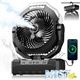 Portable Misting Fan, 24000mAh Rechargeable Battery Powered Camping Fan 460ml Large Tank USB Desk Fan - JM Variety Store