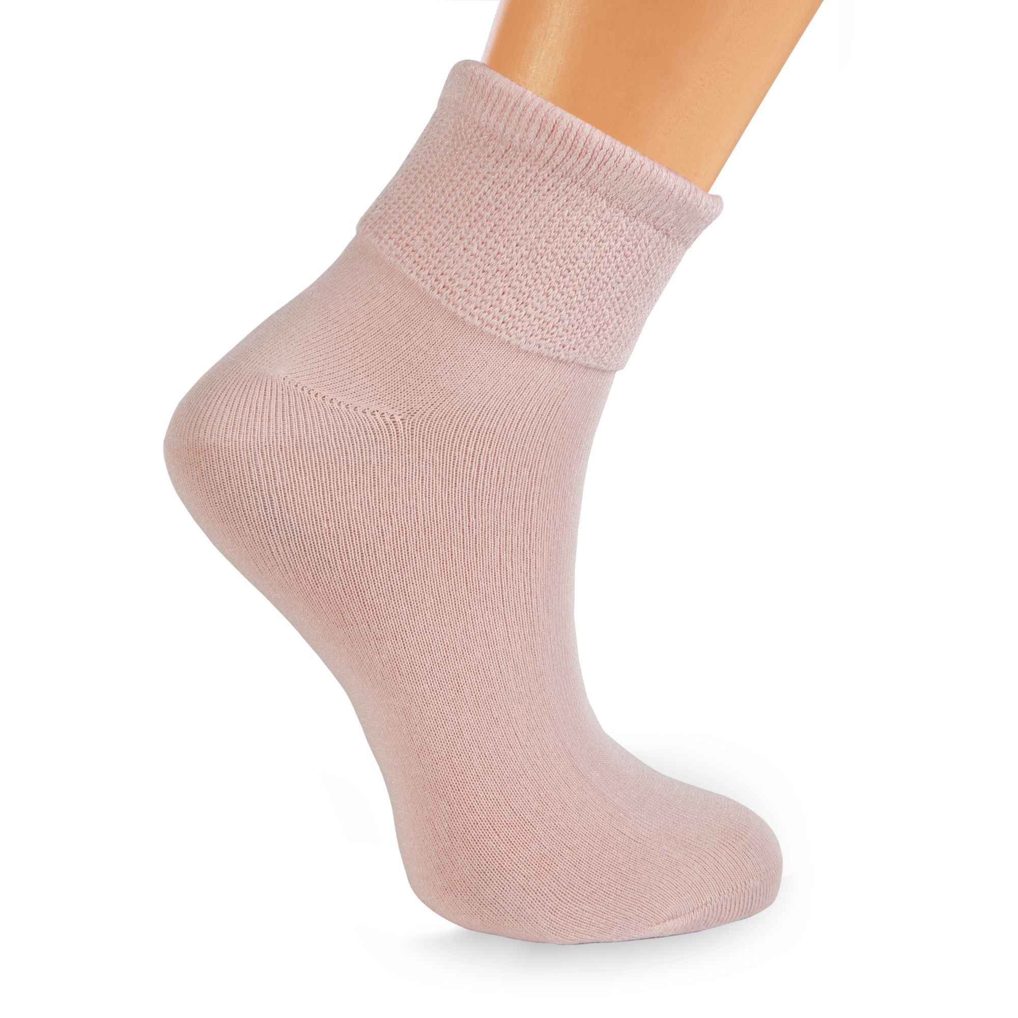 Women's Diabetic Ankle Socks 3 Pairs Soft Cotton, Non-Binding Top, Seamless Toe, Promotes Circulation, Shoe Size 9-11