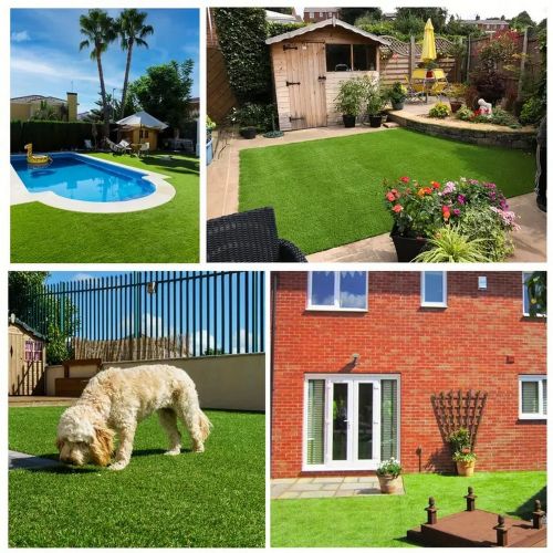 3ft x 32ft Premium Artificial Turf Mat with Drainage Holes. Thick Fake Grass with Rubber Backing, Ideal for Indoor/Outdoor Pet Areas,, Patio & Balcony Decor(Grass height 0.6 inches/1.5cm) - JM Variety Store