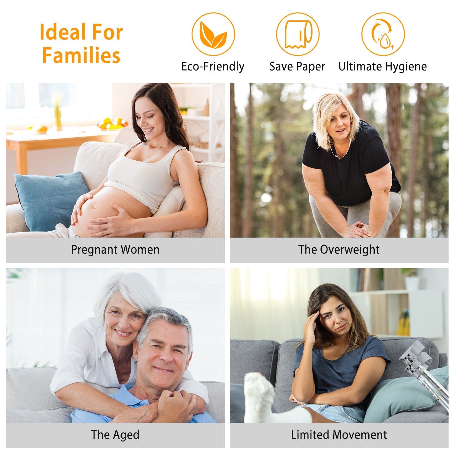 Bidet Attachment Non-Electric Fresh Water Bidet Sprayer Toilet Seat Attachment with Self Cleaning Dual Nozzles Cold Warm Water Temperature Pressure Controls - JM Variety Store