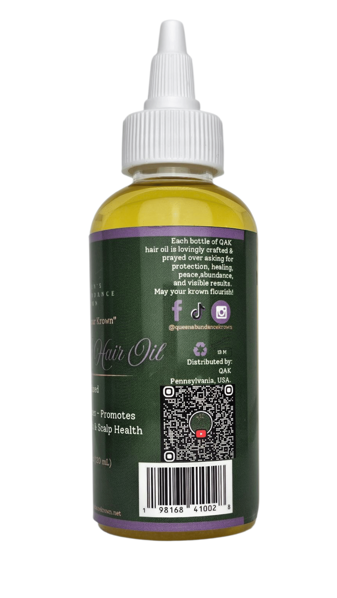 QAK Rosemary Hair Growth Oil Natural herbs, for all Hair types, 4oz - JM Variety Store