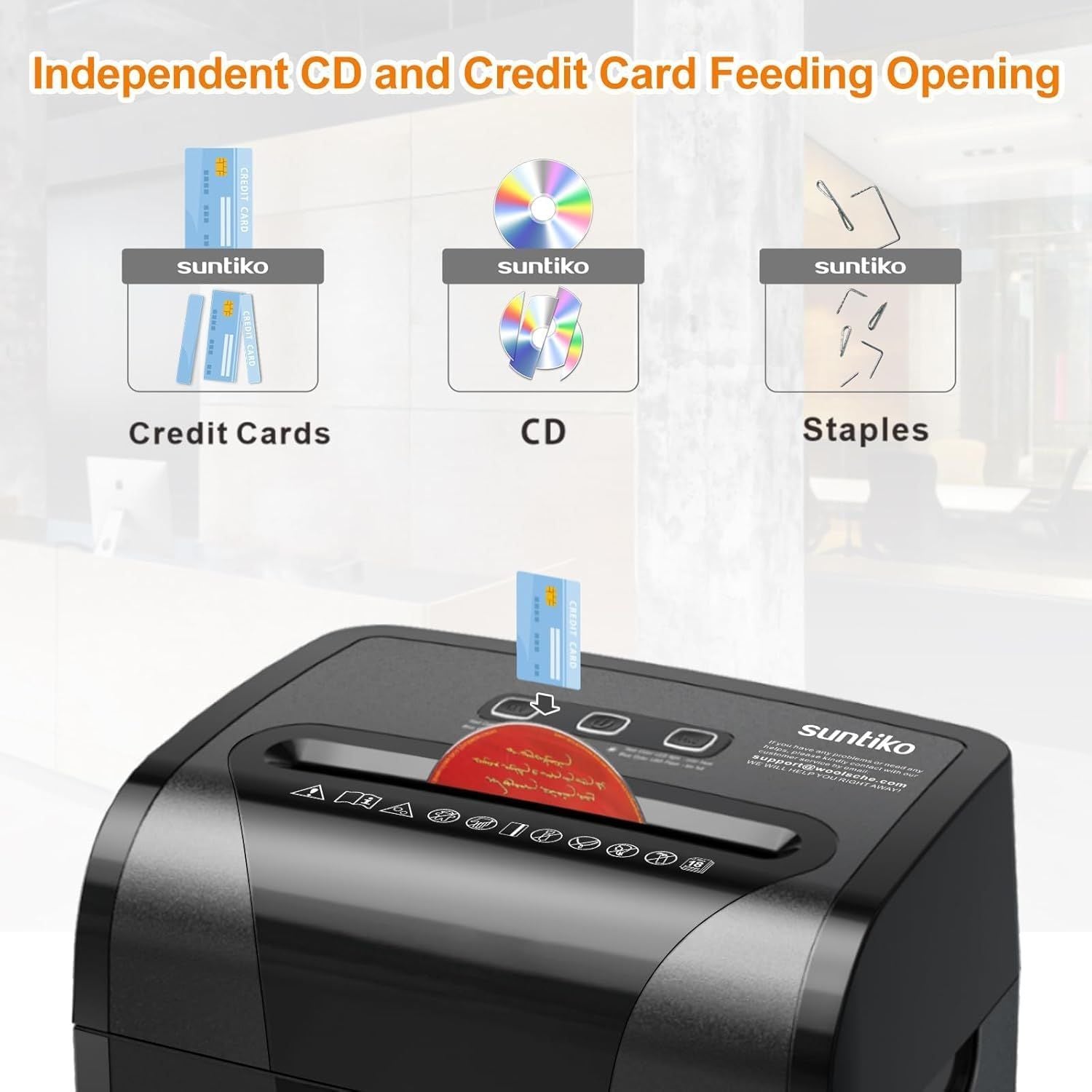 Woolsche Paper Shredder, 18-Sheet Cross Cut with 18 Liters Pull Out Bin, P-4 Security Level, Shred Paper and Credit Card, Durable&Fast with Auto Jam Proof System Shredder for Office - JM Variety Store