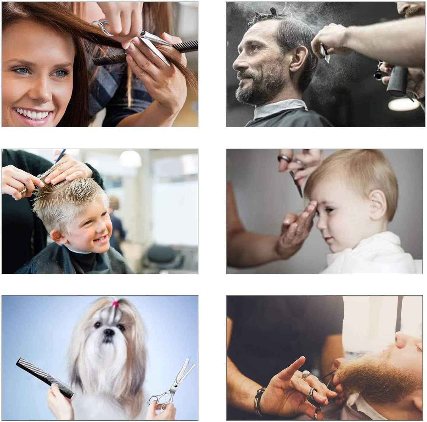 Hair Cutting Scissors Set, 6 Inch Hairdressing Thinning Shears for Hair Cutting for Women, Men, Kids - Silver