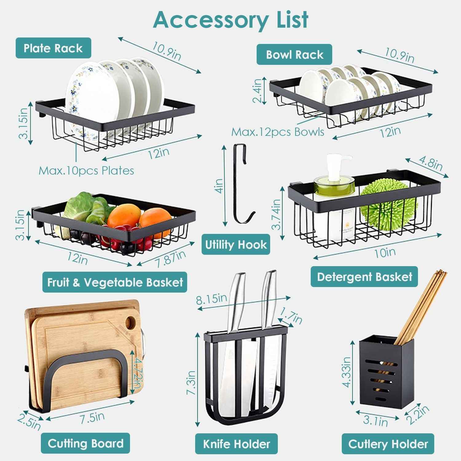 2-Tier Over the Sink Dish Drying Rack Drainer Utensil Organizer Holder Tableware Organizer Large Dish Rack for Kitchen Countertop Stainless Steel 33.7in
