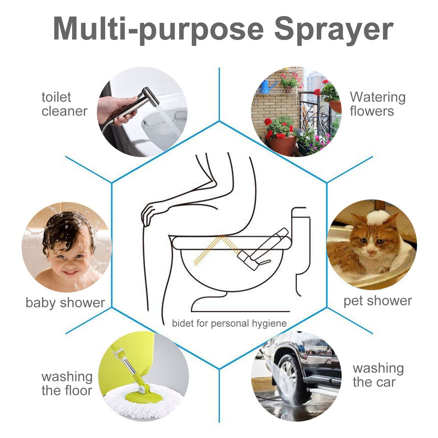 Bidet Sprayer for Toilet, Handheld Cloth Diaper Sprayer - JM Variety Store