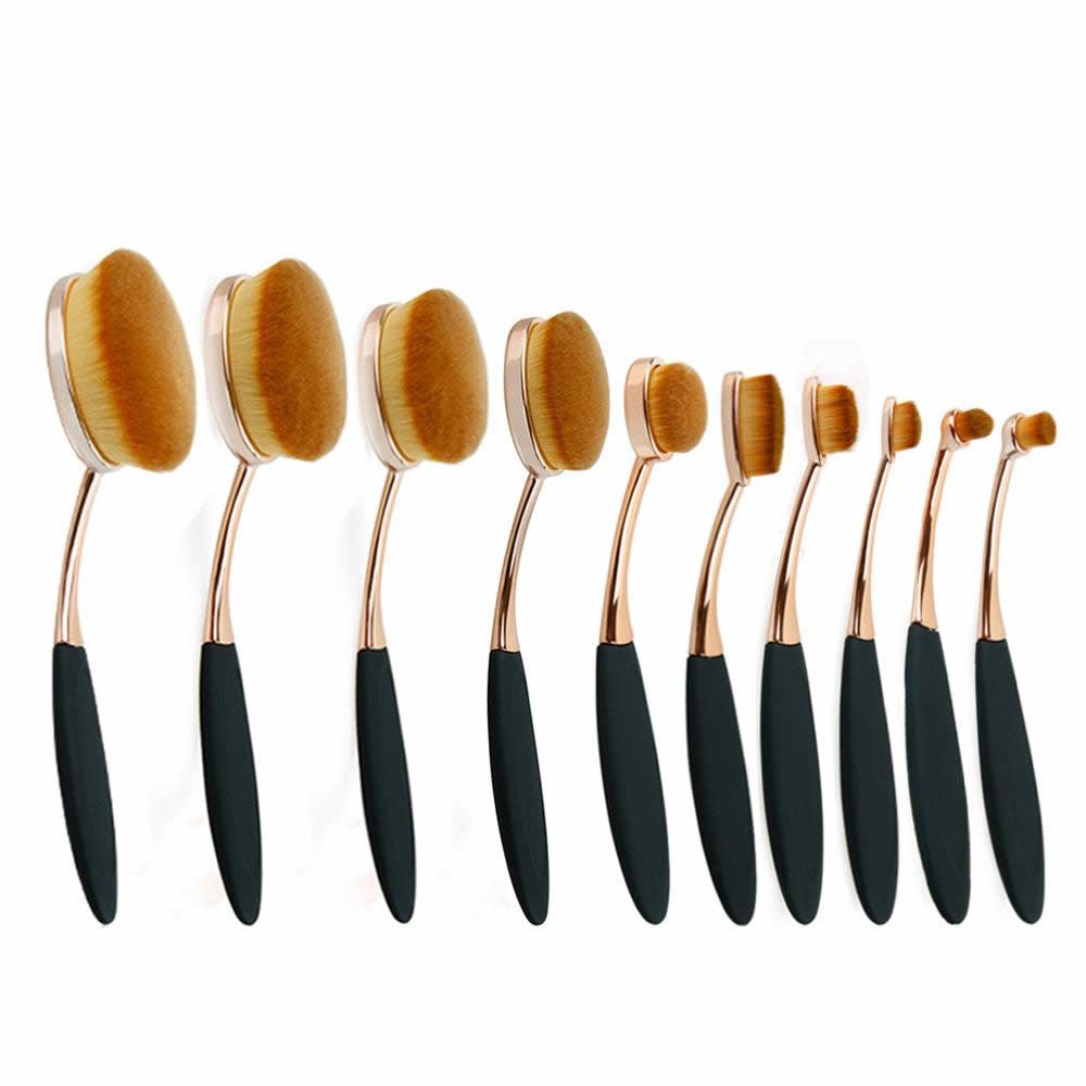 Beauty Experts Set of 10 Oval Beauty Brushes - JM Variety Store