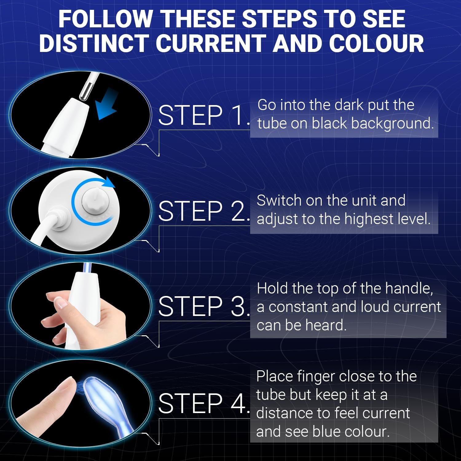 High Frequency Wand 'C Violet Portable Skin Therapy Machine for Anti-Aging - Skin Tightening - Wrinkle Reducing - Dark Circles - 4 in 1 - JM Variety Store