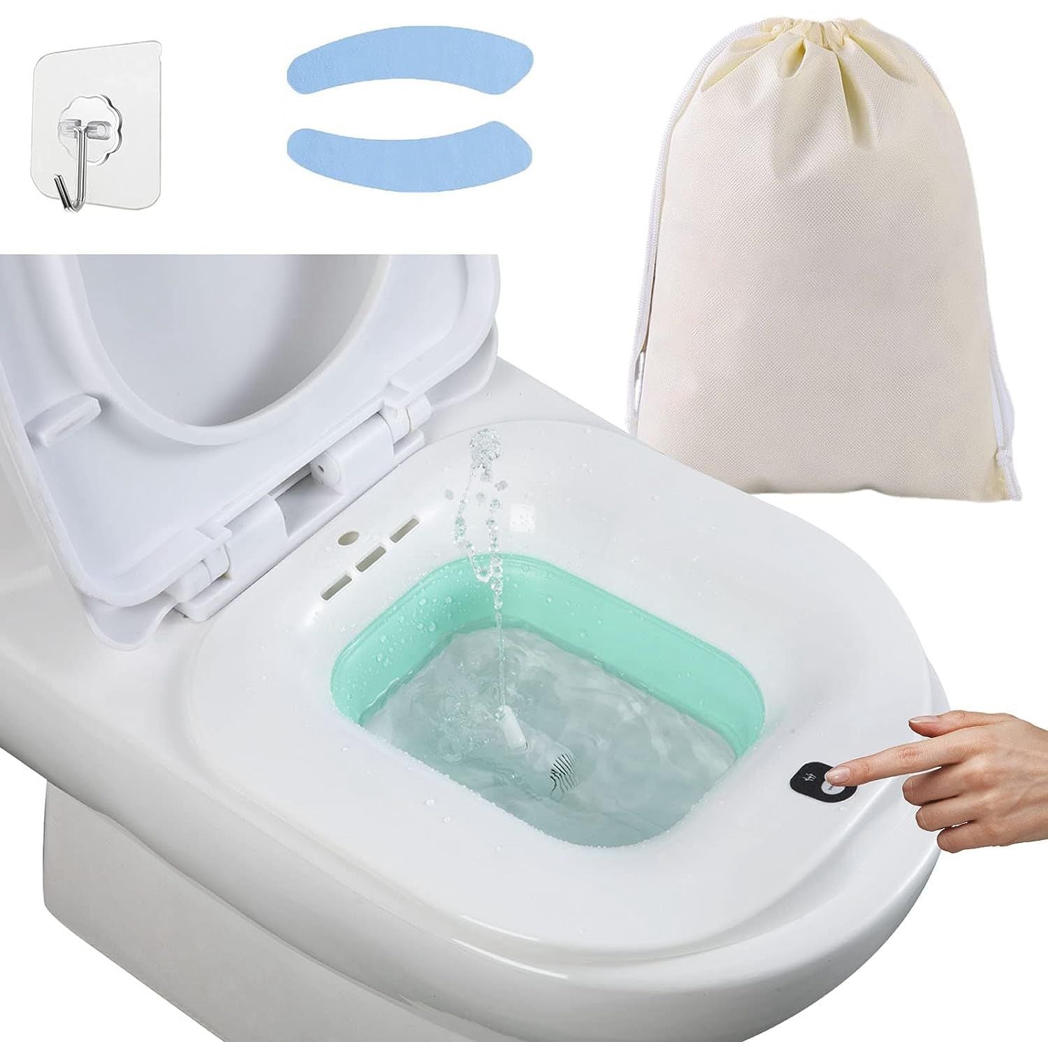 Foldable Postpartum Care Basin Sitz Toilet Seat Bidet Basin Battery Powered Toilet Bidet - JM Variety Store