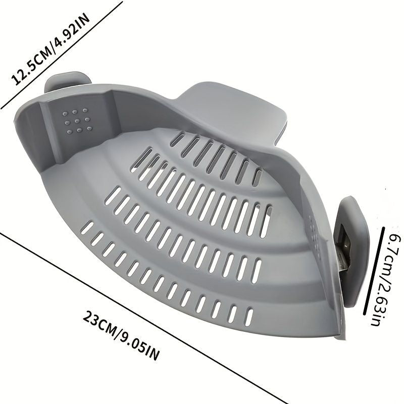 1pc Silicone Pot Strainer And Pasta Strainer, Adjustable Silicone Clip On Strainer For Pots, Pans, And Bowls, Kitchen Gadgets - JM Variety Store