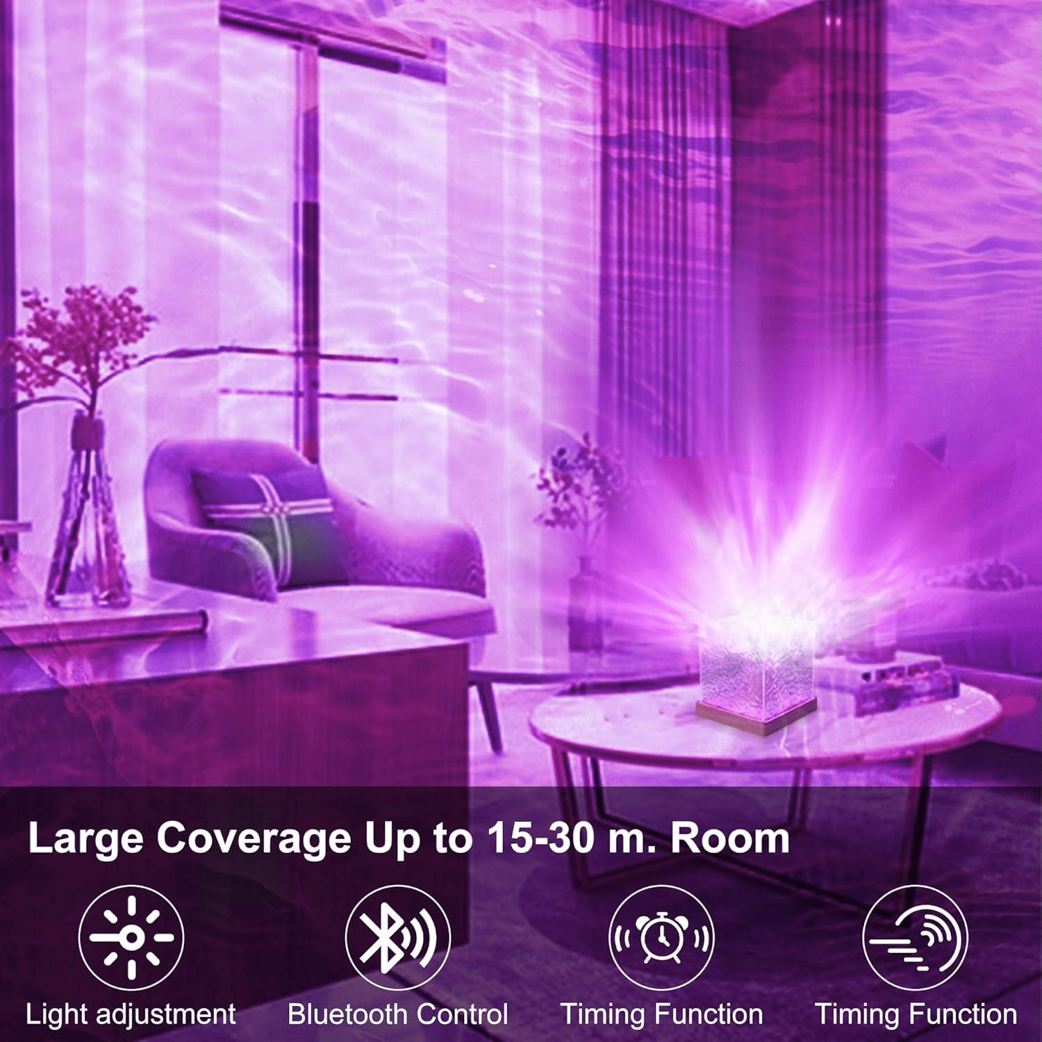 Water Wave Lamp USB Water Night Light Romantic Ocean Light Projector For Photography Vlog Party Bedroom Living Room Christmas Gifts Touch And Remote Control - JM Variety Store