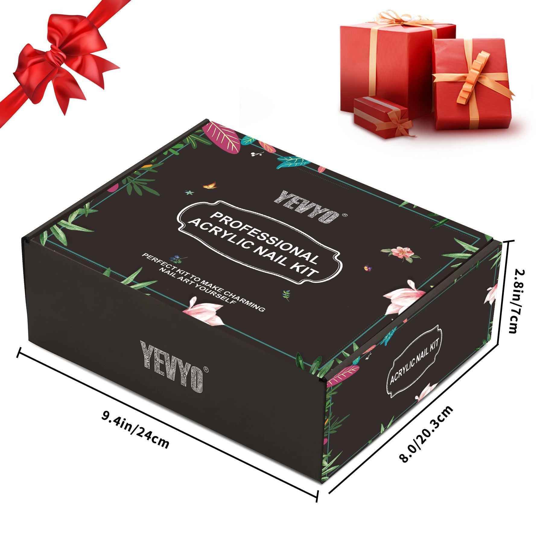 Acrylic Nail Kit with UV Light, 4 Colors Gel Polish Kit with 24 Glitter Colors Acrylic Powder Monomer Liquid