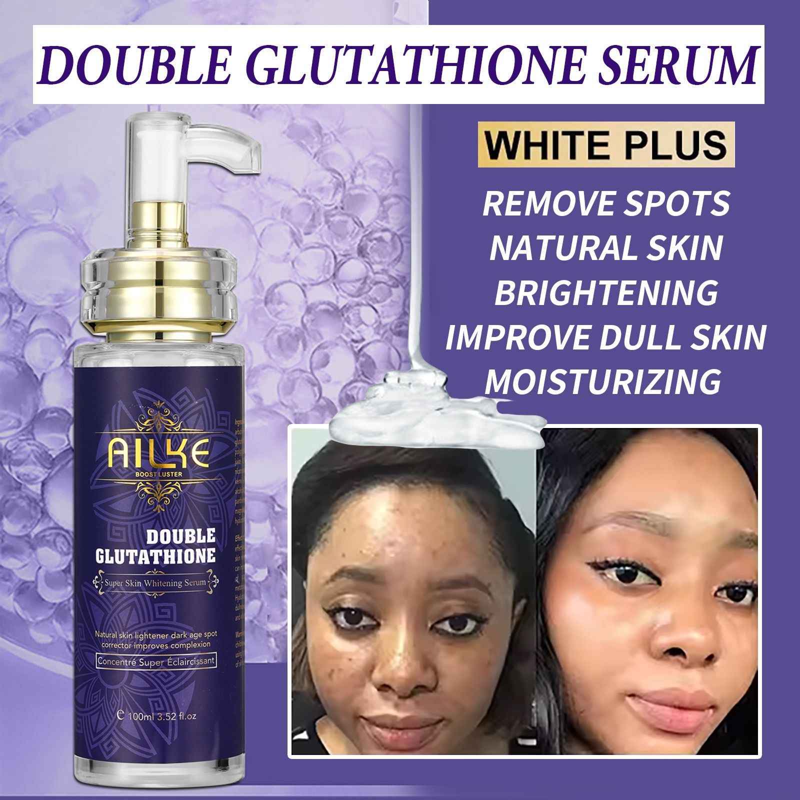 AILKE Glutathione 5-in-1 Women Skin Care Kit, With Body Lotion, Serum, Dark Spot Removal Cream, Body Cream, Brightening Soap