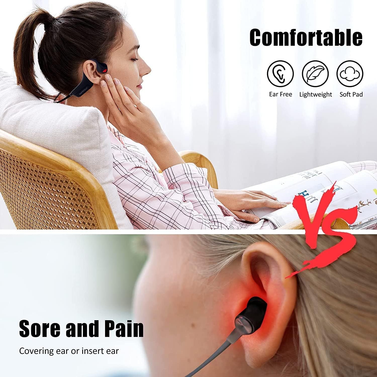 Sport Wireless Bone Conduction Earphones – Open-Ear Safety Design, IPX6 Sweatproof, 8 Hrs Call, US Dropship - JM Variety Store