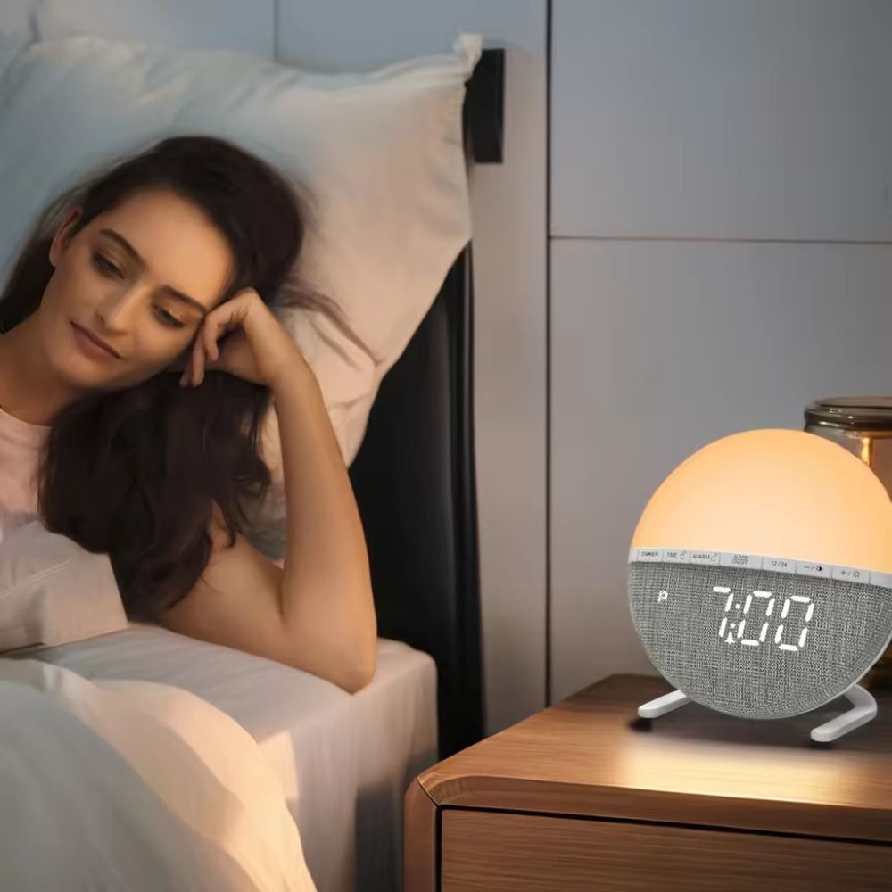 Sunrise Simulation Wake-Up Light Alarm Clock - Natural Dawn & Dusk Light Therapy for Better Sleep & Gentle Awakening - JM Variety Store