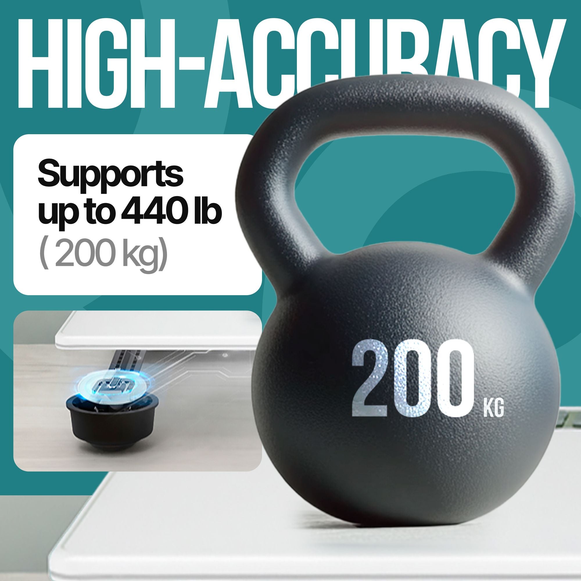 Digital Bathroom Scale for Body Weight EziGo Large Platform 12 inch 30cm, High Capacity 440lb 200kg, Accurate Scale for Adults, Elderly, Seniors, Pets, and Babies - JM Variety Store