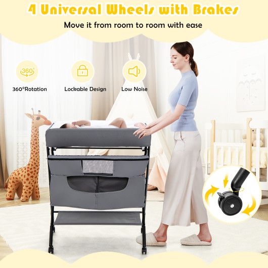 Portable Adjustable Height Newborn Nursery Organizer with Wheel - JM Variety Store