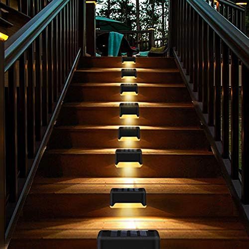 16PCS solar outdoor light, spring camping outdoor light, outdoor LED step light, solar charging, suitable for balconies, terraces, stairs, fences, courtyards, gardens, villas, driveways, paths - JM Variety Store