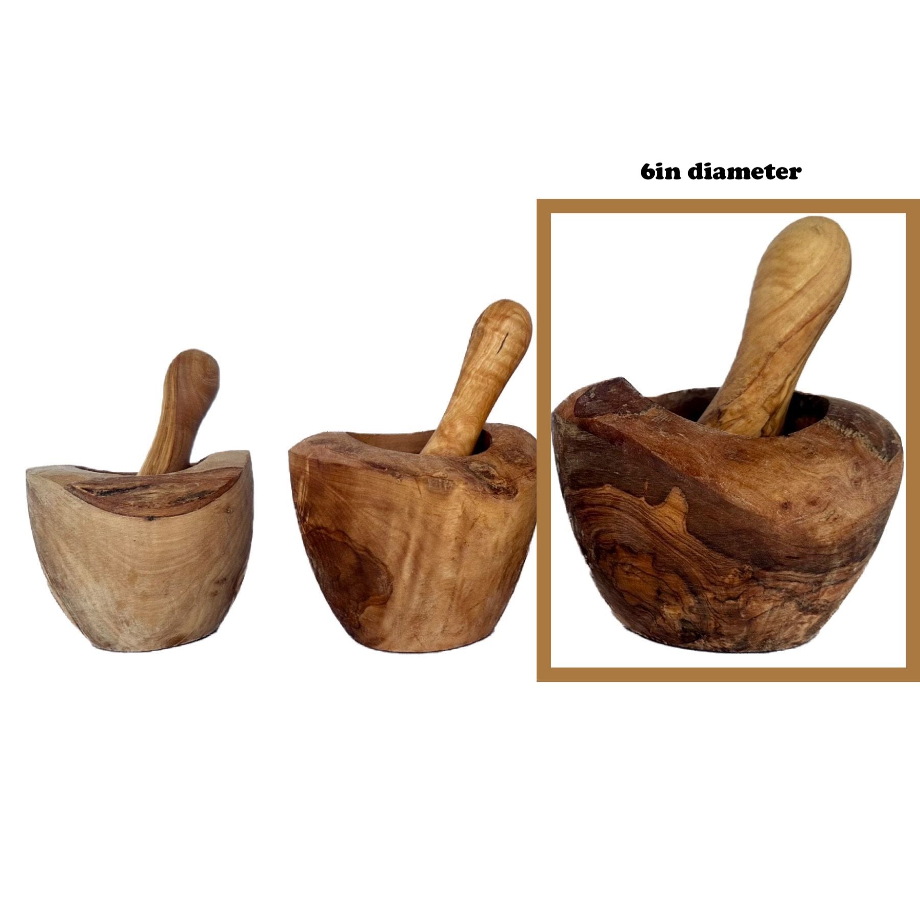 Olive Wood Rustic Mortar and Pestle - JM Variety Store