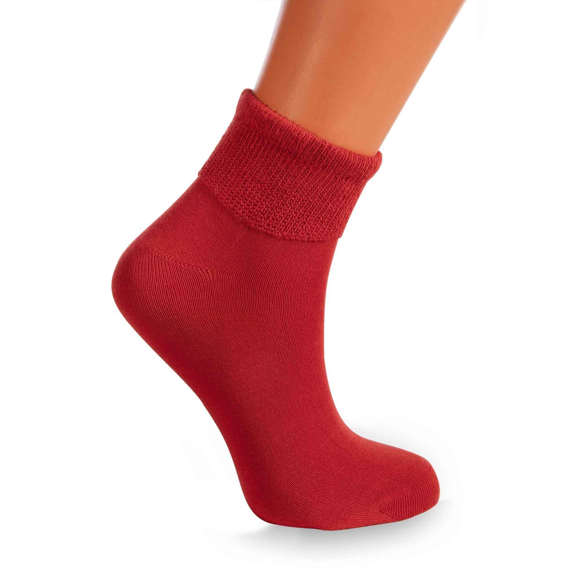 Women's Diabetic Ankle Socks 3 Pairs Soft Cotton, Non-Binding Top, Seamless Toe, Promotes Circulation, Shoe Size 9-11