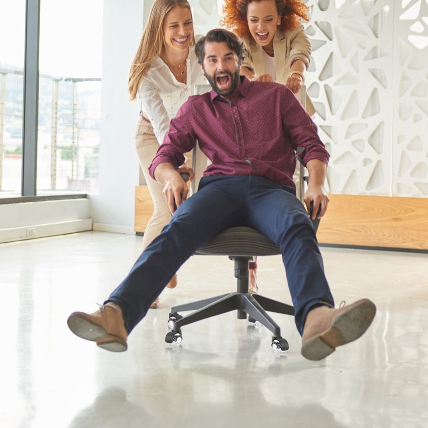 5Pcs Office Chair Wheels Polyurethane Rolling Caster Replacement for Hardwood Floor Carpet Universal Fit 496LBS Max Load - JM Variety Store