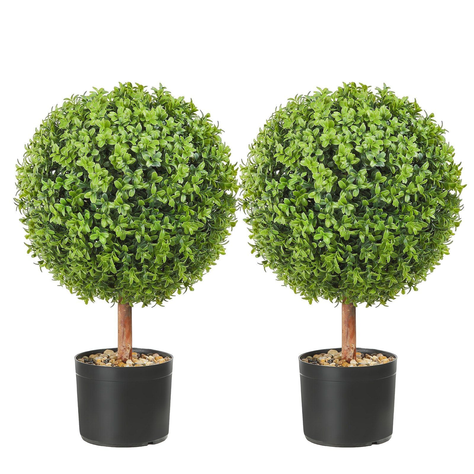 VEVOR 2x Artificial Boxwood Ball Ø40,6cm Garden Deco Boxwood in Flowerpot Ball Artificial Boxwood Ball Artificial Plant made of PE, Wood, PP incl. 4 pcs. Decorative butterflies and 10 pcs. Replacement - JM Variety Store