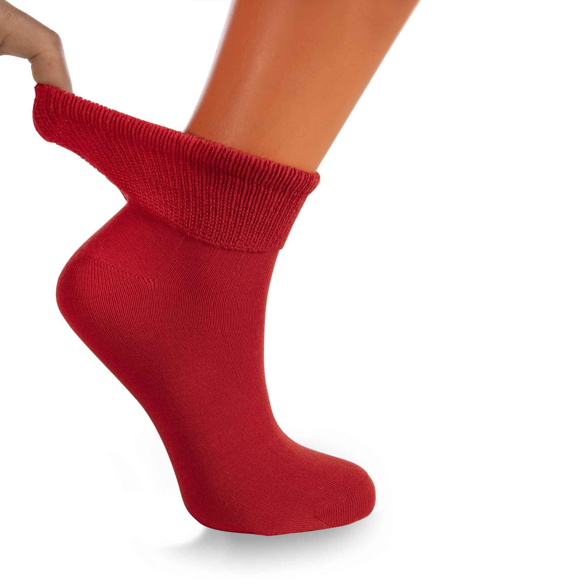 Women's Diabetic Ankle Socks 3 Pairs Soft Cotton, Non-Binding Top, Seamless Toe, Promotes Circulation, Shoe Size 9-11