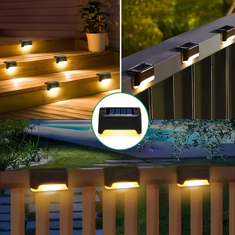 16PCS solar outdoor light, spring camping outdoor light, outdoor LED step light, solar charging, suitable for balconies, terraces, stairs, fences, courtyards, gardens, villas, driveways, paths - JM Variety Store