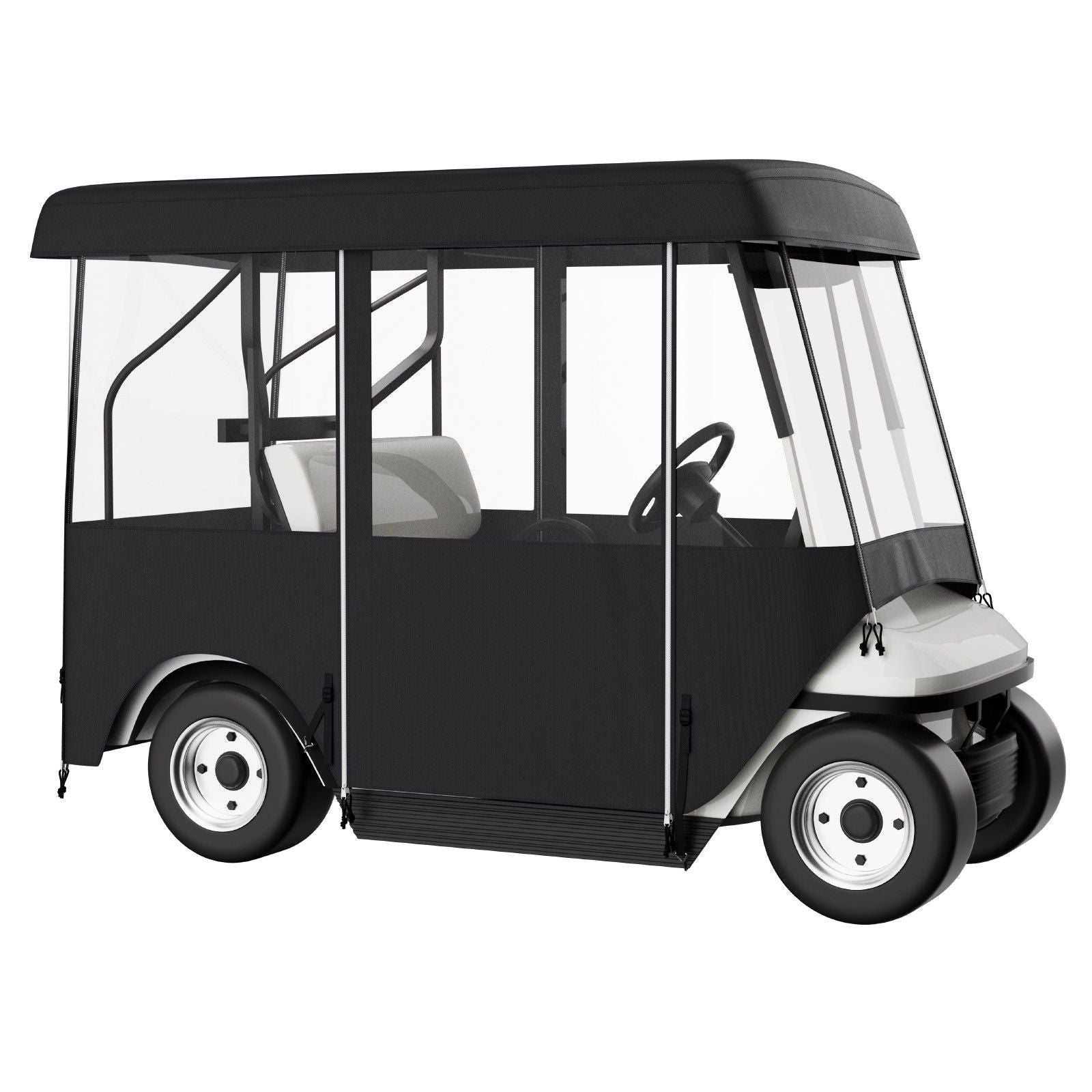 VEVOR Golf Cart Enclosure, 4-Person Golf Cart Cover, 4-Sided Fairway Deluxe, 300D Waterproof Driving Enclosure with Transparent Windows, Fit for EZGO, Club Car, Yamaha Cart (Roof Up to 78.7''L) - JM Variety Store