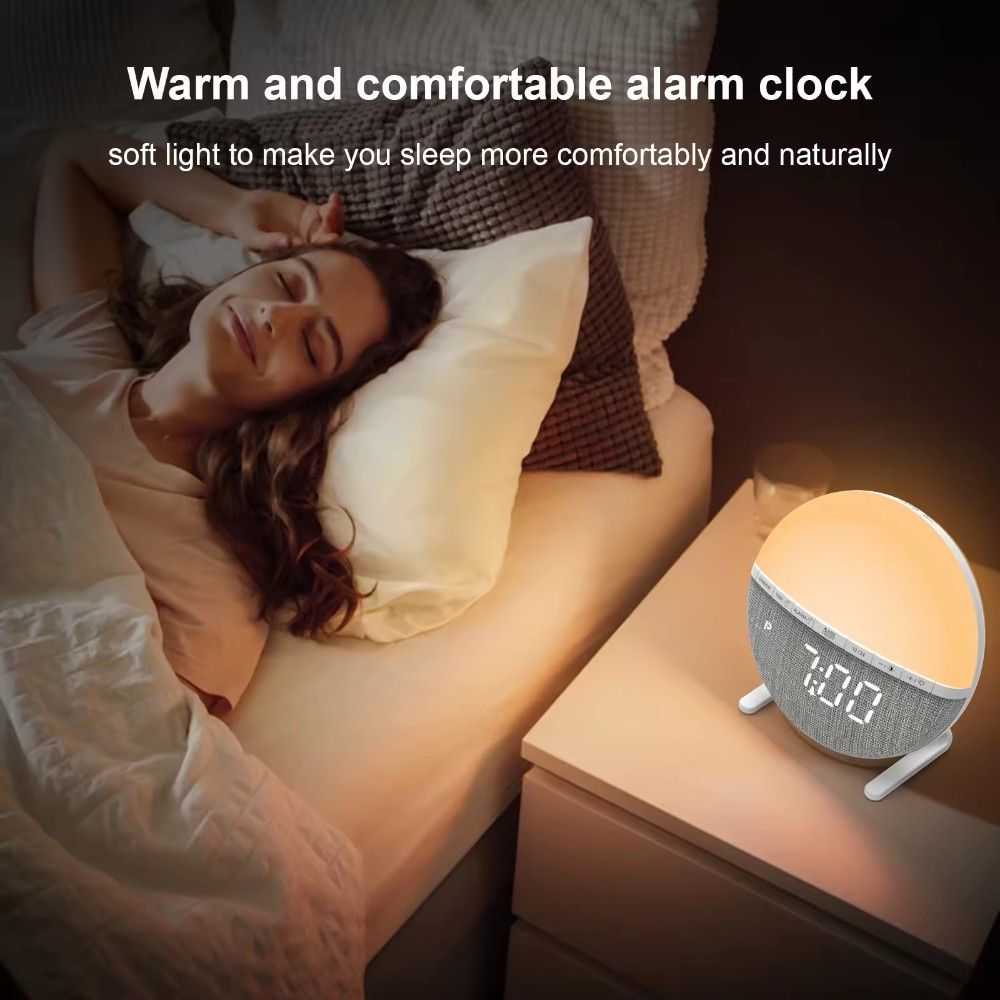 Sunrise Simulation Wake-Up Light Alarm Clock - Natural Dawn & Dusk Light Therapy for Better Sleep & Gentle Awakening - JM Variety Store