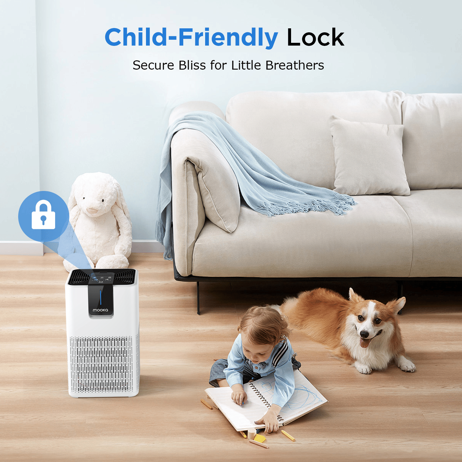 MOOKA Air Purifiers for Home Large Room Up to 1250 Ft², H13 HEPA Air Purifier for Pets Dust Odor Smoke, Aromatherapy Function, Air Cleaner with 15dB Quiet Sleep Mode for Bedroom Office Living Room - JM Variety Store